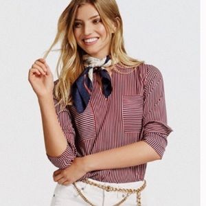 cabi Striped Franklin Blouse NWOT